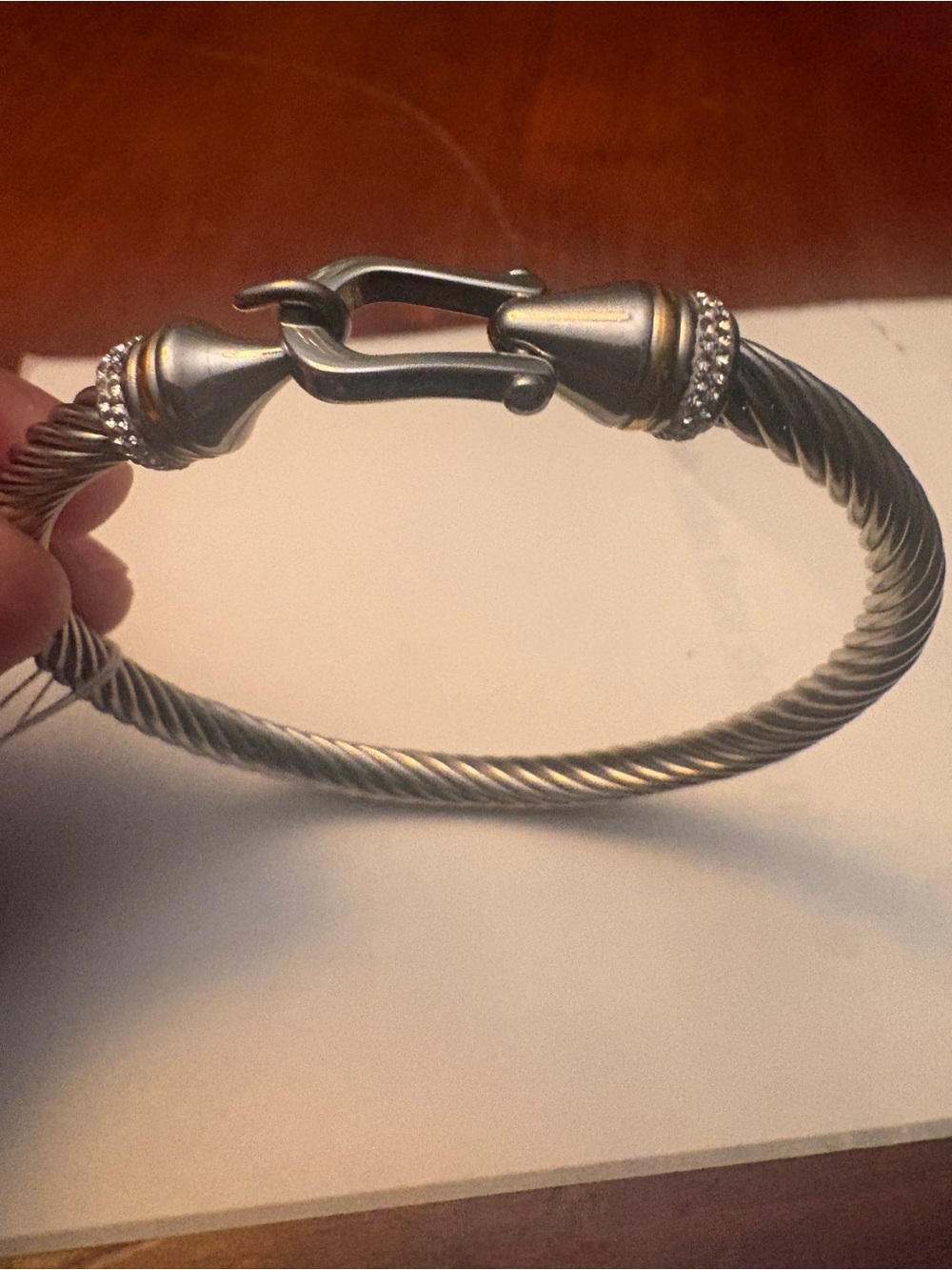 Talidara Cable Bracelet NWT Crystal Accent Stainless Steel Retail $265